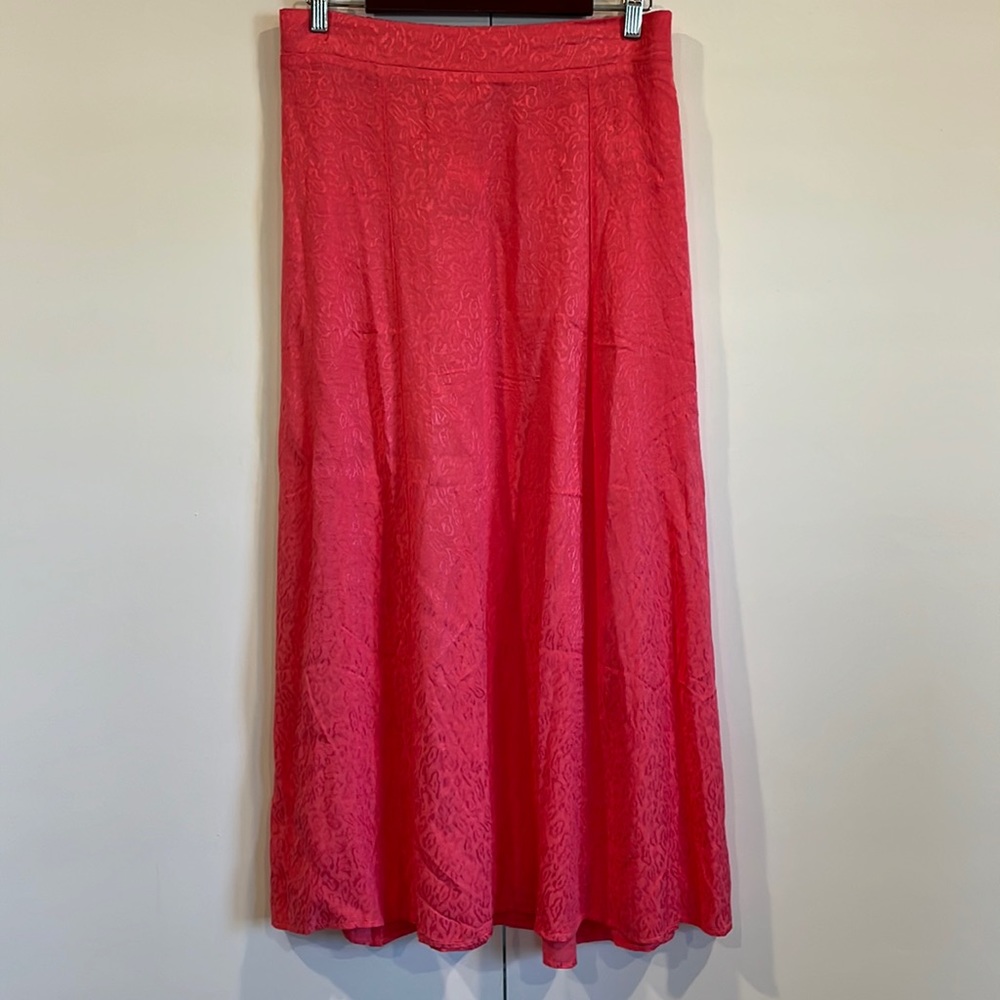 NWOT NATION LTD silky midi slip skirt size large